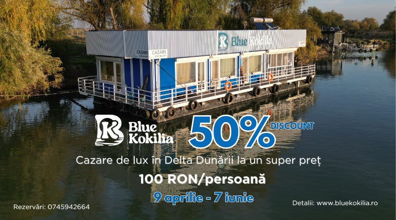 Blue Kokilia - cazare în Delta Dunării la un super preț!