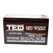ACUMULATOR AGM VRLA 12V 7.3AH F2 TED
