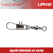 AGRAFA CU VARTEJ LUCKY JOHN INTERLOCK BN Nr.10 17kg 7buc/plic