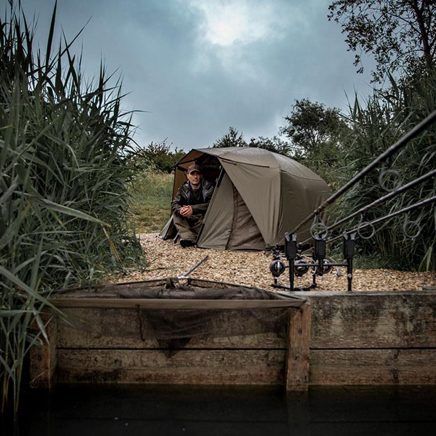 Acoperis Cort Trakker Tempest 100 Brolly Skull Cap Wrap