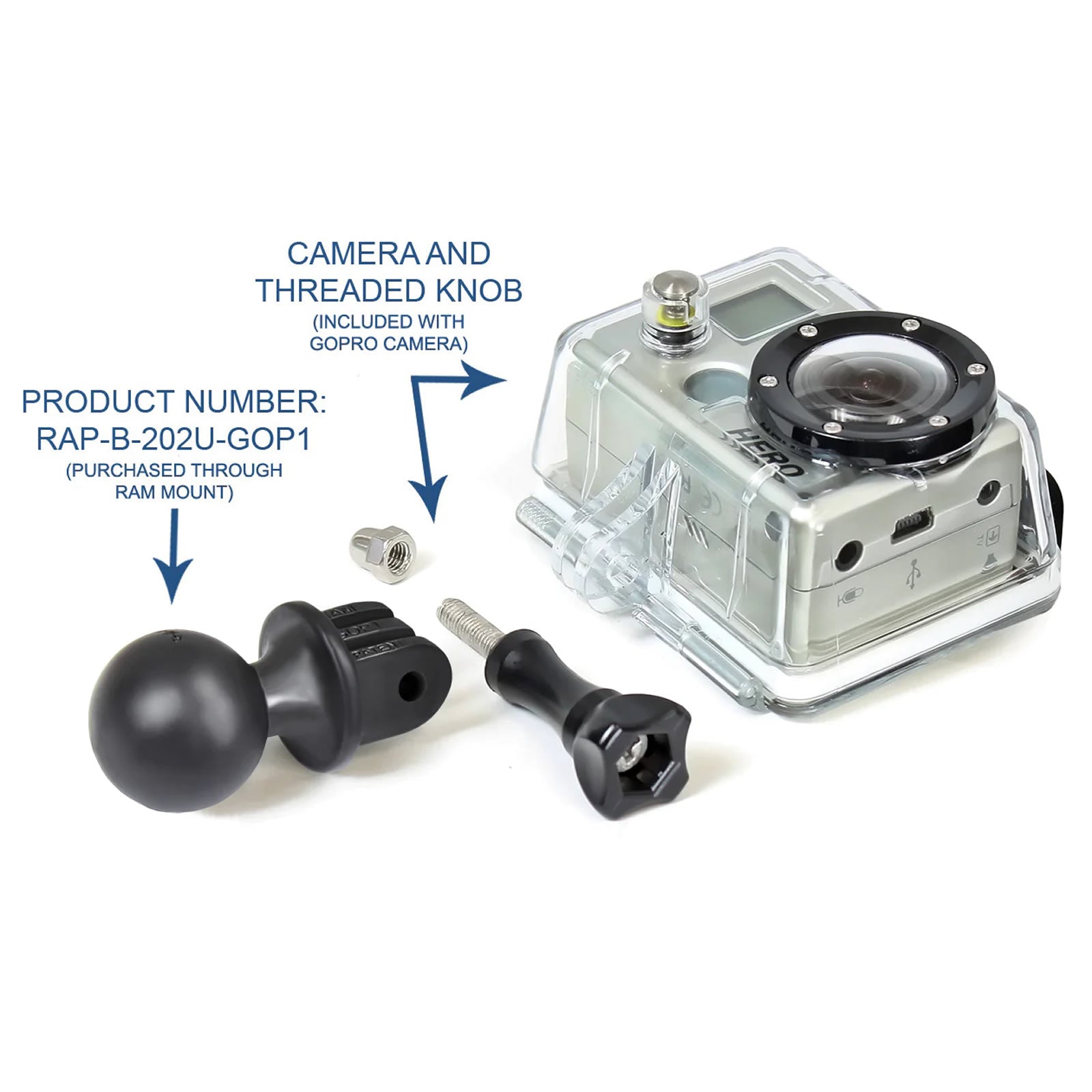 Adaptor Camera de Actiune Ram Mounts Action Camera Universal Ball Adapter - B Size