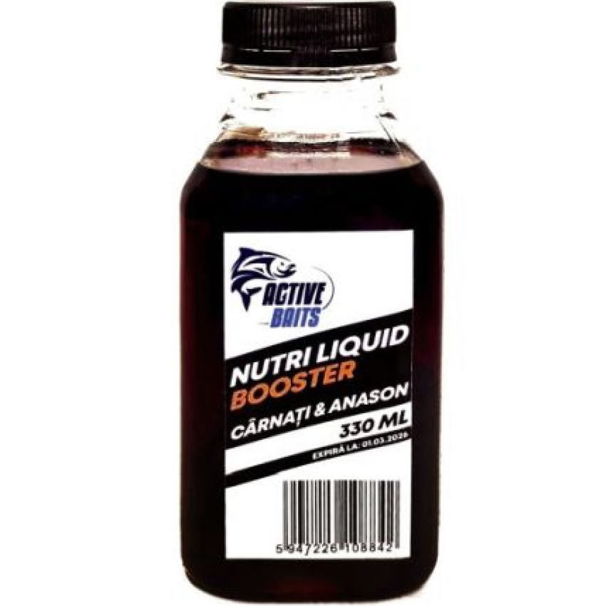 Aditiv Lichid Active Baits Nutri Liquid Booster, Carnati &amp; Anason, 330ml