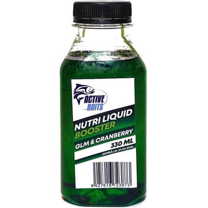 Aditiv Lichid Active Baits Nutri Liquid Booster, GLM &amp; Merisoare, 330ml