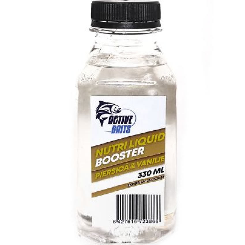 Aditiv Lichid Active Baits Nutri Liquid Booster, Piersica &amp; Vanilie, 330ml