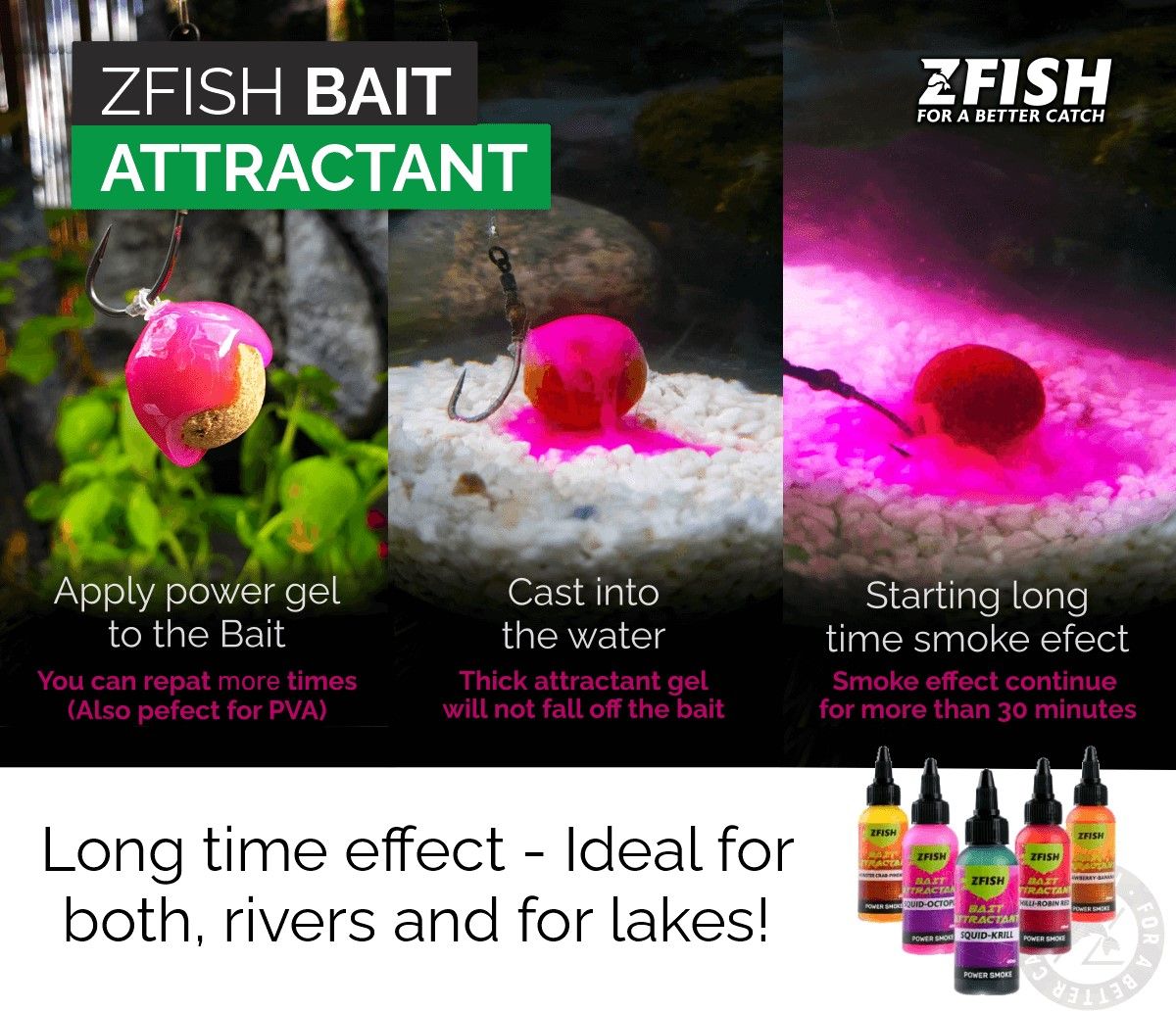 Aditiv Zfish Dip Bait Attractant, Squid &amp; Krill, Green, 60ml