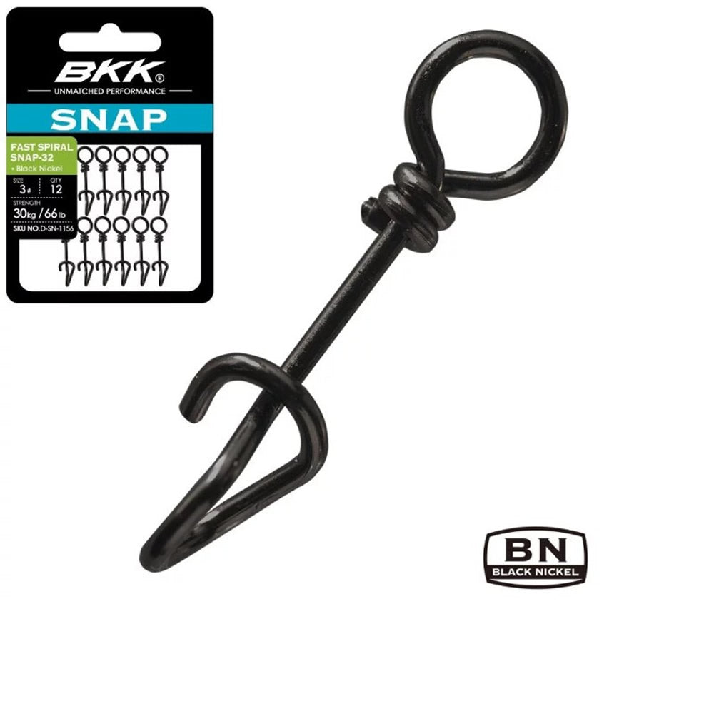 Agrafa BKK Fast Spiral Snap-32 Black Nickel Nr.01 / 44lbs , 12buc/pac