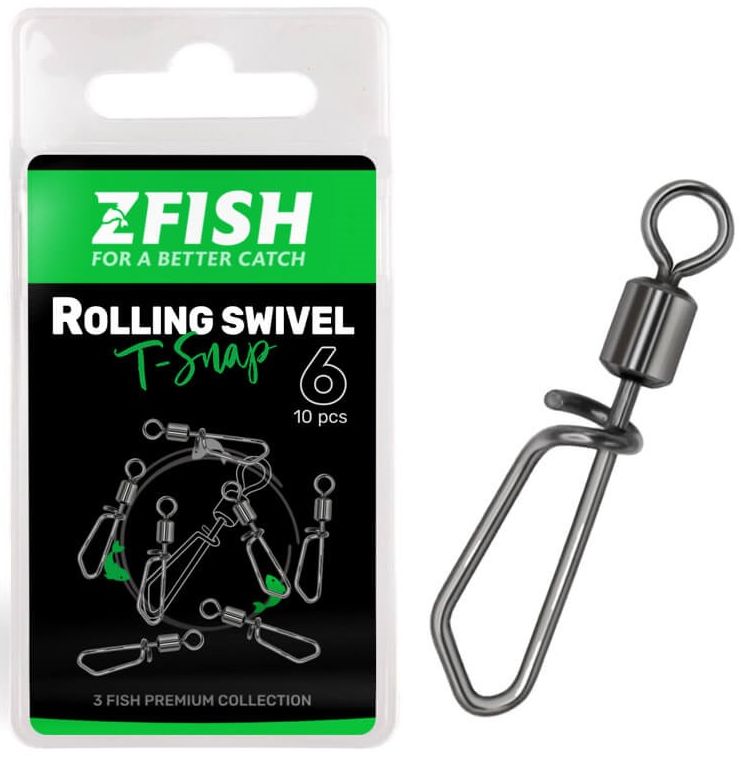 Agrafa Cu Vartej Zfish Rolling Swivel With T Snap 10buc