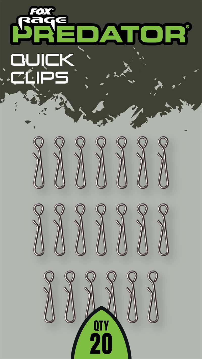 Agrafa Fox Rage Predator Quick Clips Large, 20buc/pac