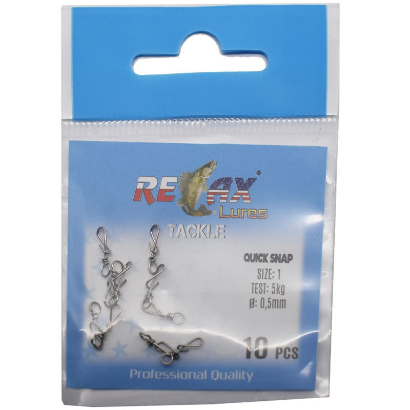 Agrafa Rapida Relax Tackle Spiral Quick Snap Nr.1, 0.5mm, 5kg, 10buc/pac