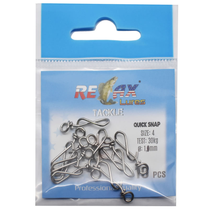Agrafa Rapida Relax Tackle Spiral Quick Snap Nr.4, 1.0mm, 30kg, 10buc/pac