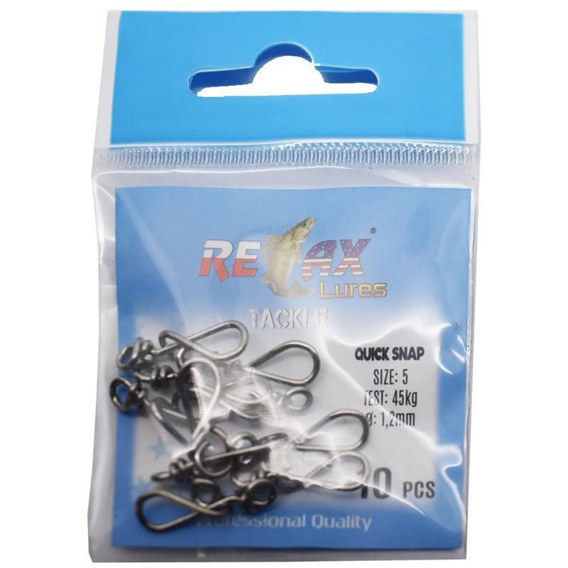 Agrafa Rapida Relax Tackle Spiral Quick Snap Nr.5, 1.2mm, 45kg, 10buc/pac
