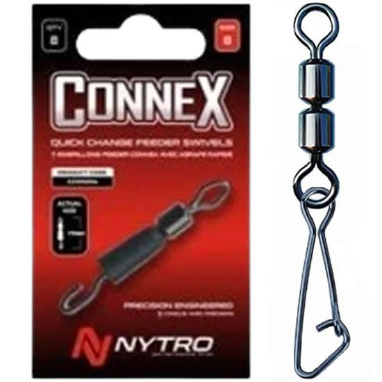 Agrafa cu Vartej Dublu NYTRO Feeder Swivel + Hooked Snap 8buc/pac