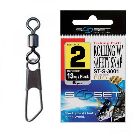 Agrafa cu Vartej SUNSET ST-S-3001Rolling Safety Snap, Nr.6, 7kg, 10buc/pac 
