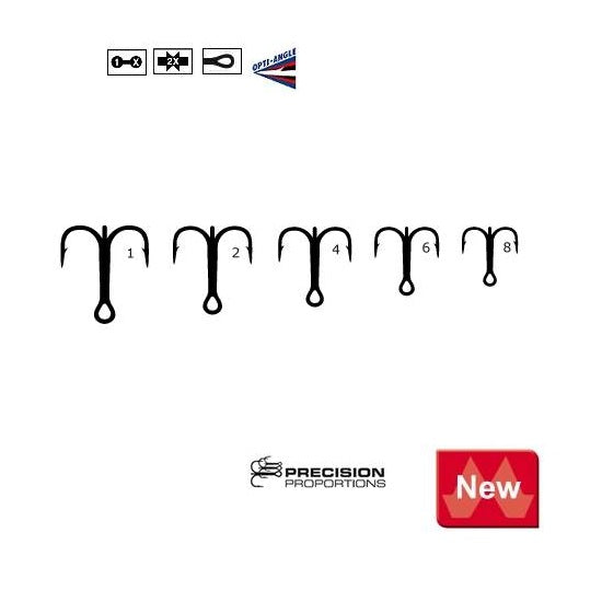 Ancora Tripla Scurta Mustad TR58BLN Nichel 6buc/plic