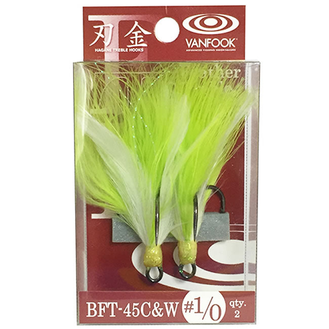 Ancore Vanfook BFT-45 Chartreuse and White Treble nr2/0, 2buc/plic