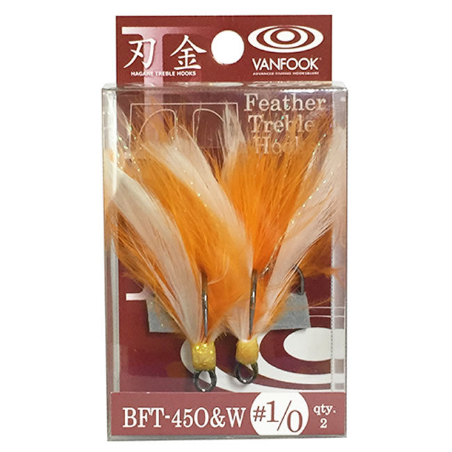 Ancore Vanfook BFT-45 Orange and White Treble nr2/0, 2buc/plic
