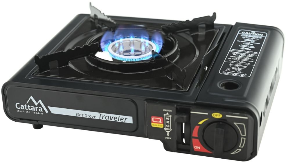 Aragaz CATTARA Traveler, 2200W, Piezzo, 1.8kg, 150g/h - TT13590, 34x11x28cm