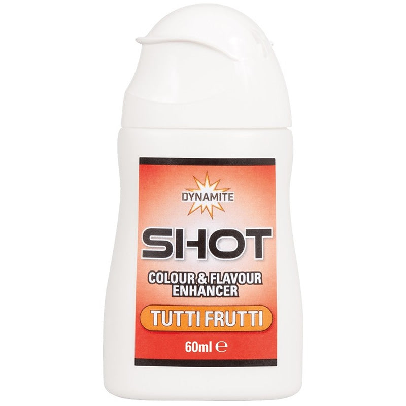 Atractant DYNAMITE BAITS Colour &amp; Flavour Enhancer Shot, Tutti Frutti, Orange, 60ml