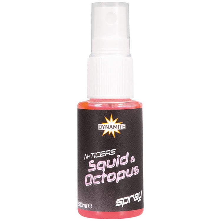 Atractant DYNAMITE BAITS N-Ticers Spray, Squid &amp; Octopus, 30ml