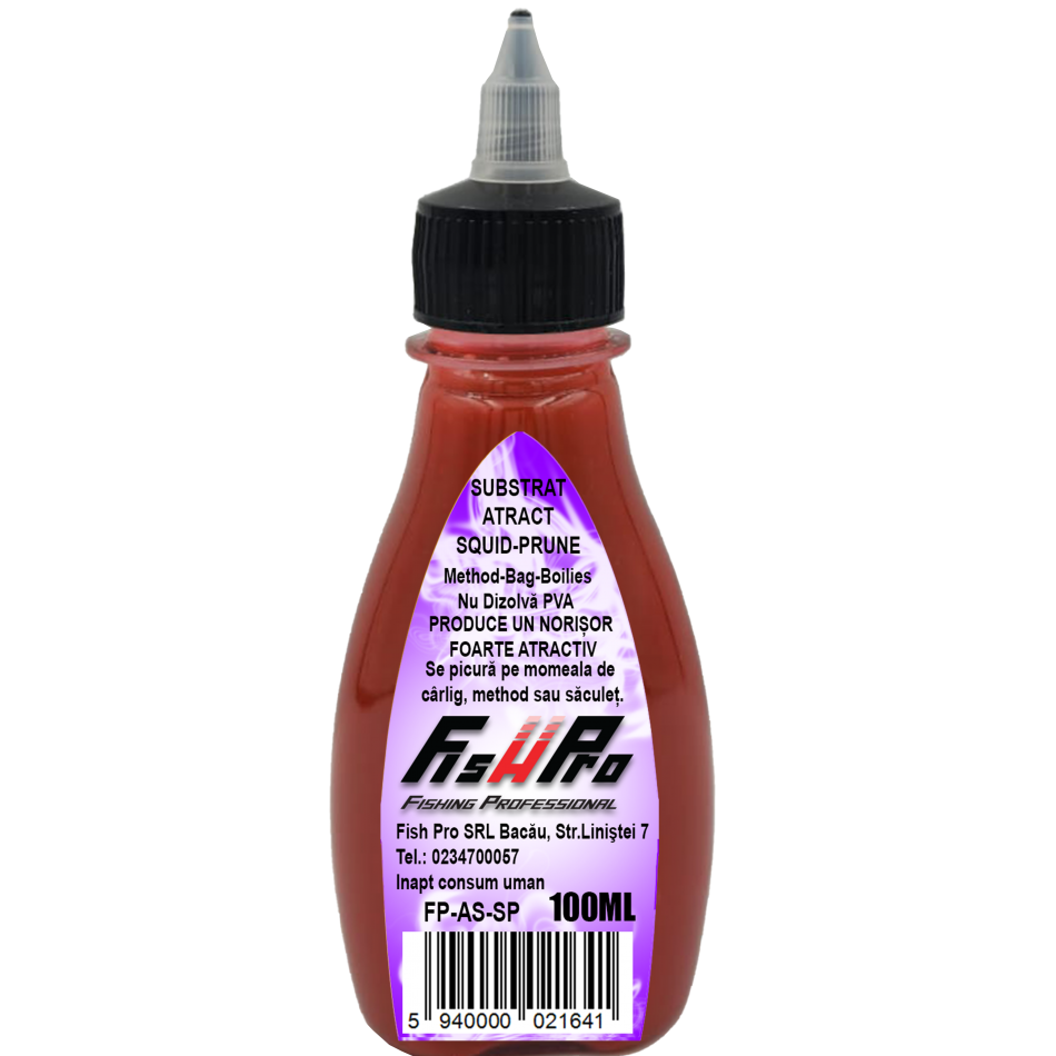 Atractant Lichid FISH PRO Atract Substrat, Squid-Prune, 100ml