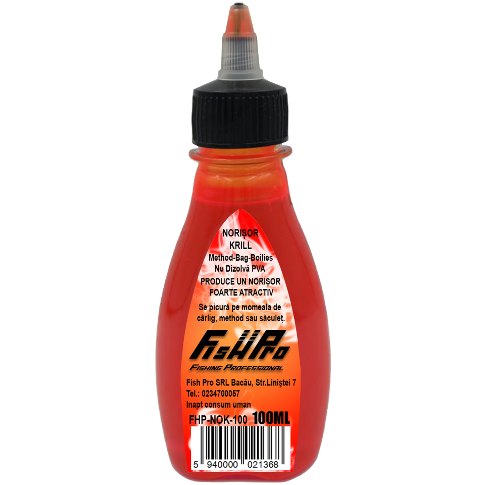 Atractant Lichid FISH PRO Norisor, Portocaliu-Krill, 100ml