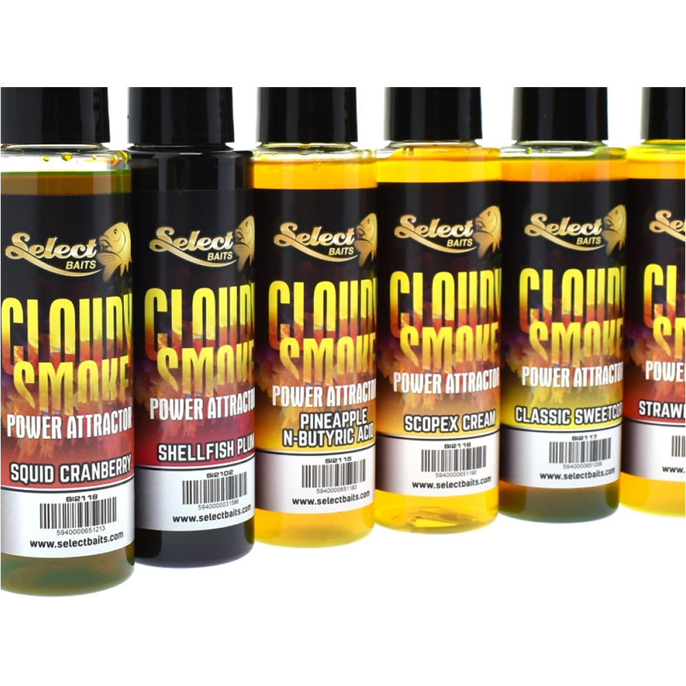 Atractant SELECT BAITS Cloudy Smoke, Pineapple n-Butyric Acid, Fluorescent Green, 115ml
