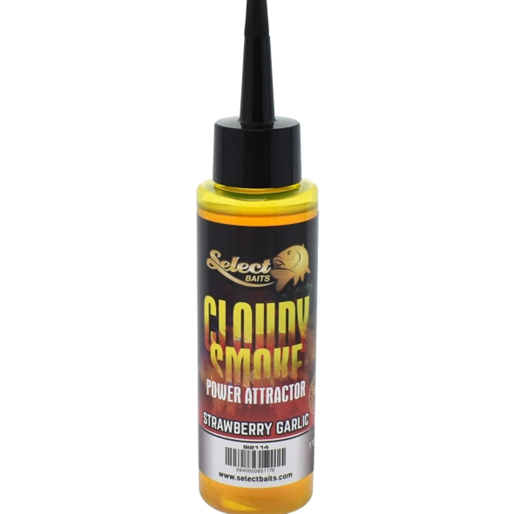 Atractant SELECT BAITS Cloudy Smoke, Strawberry Garlic, Fluorescent Green, 115ml