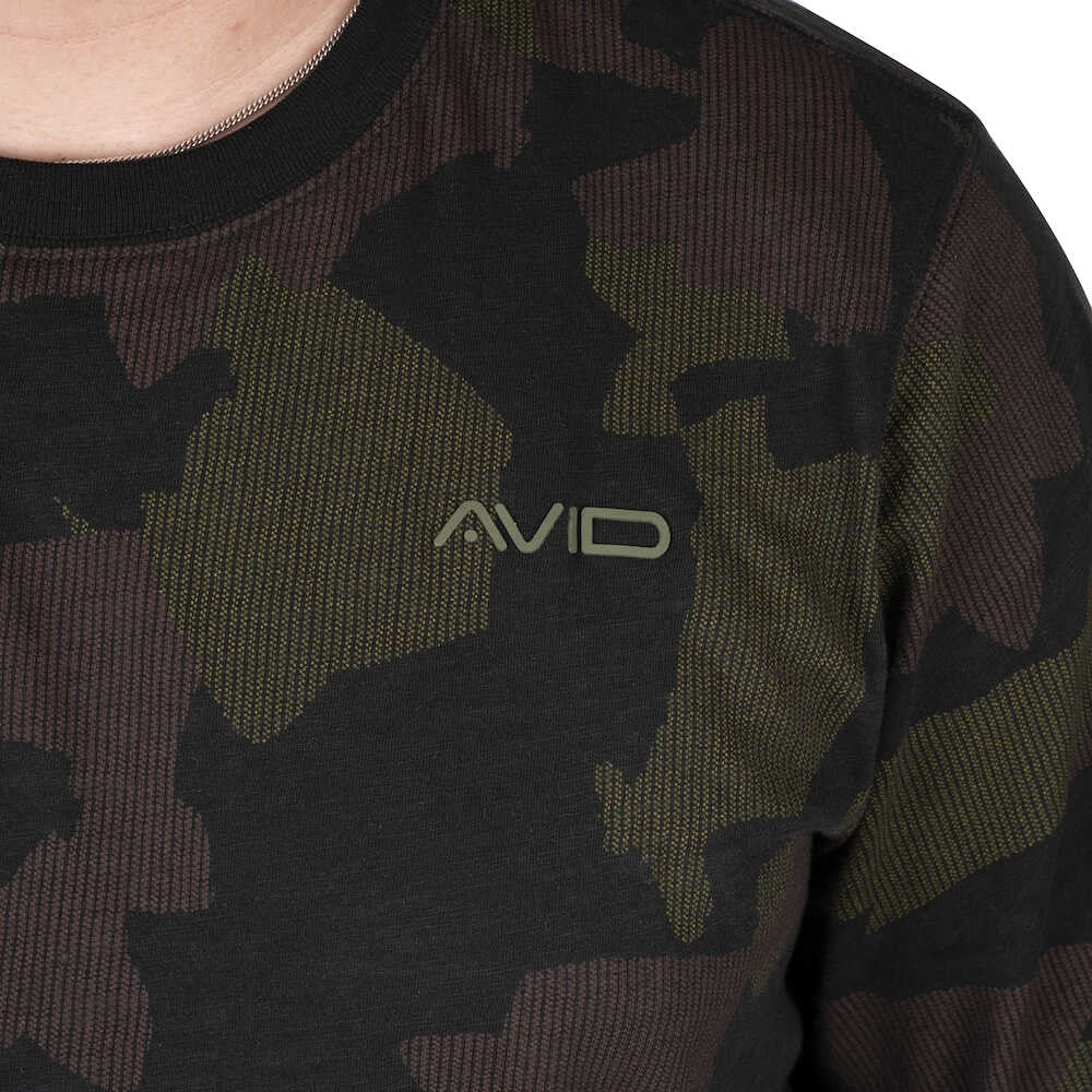 BLUZA AVID CARP DISTORTION CAMO LITE T-SHIRT- LONG SLEEVE
