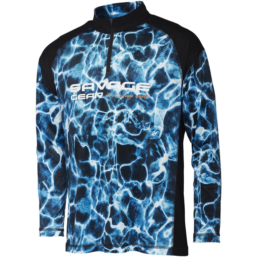 BLUZA SAVAGE GEAR MARINE UV LONG SLEEVE TEE SEA BLUE