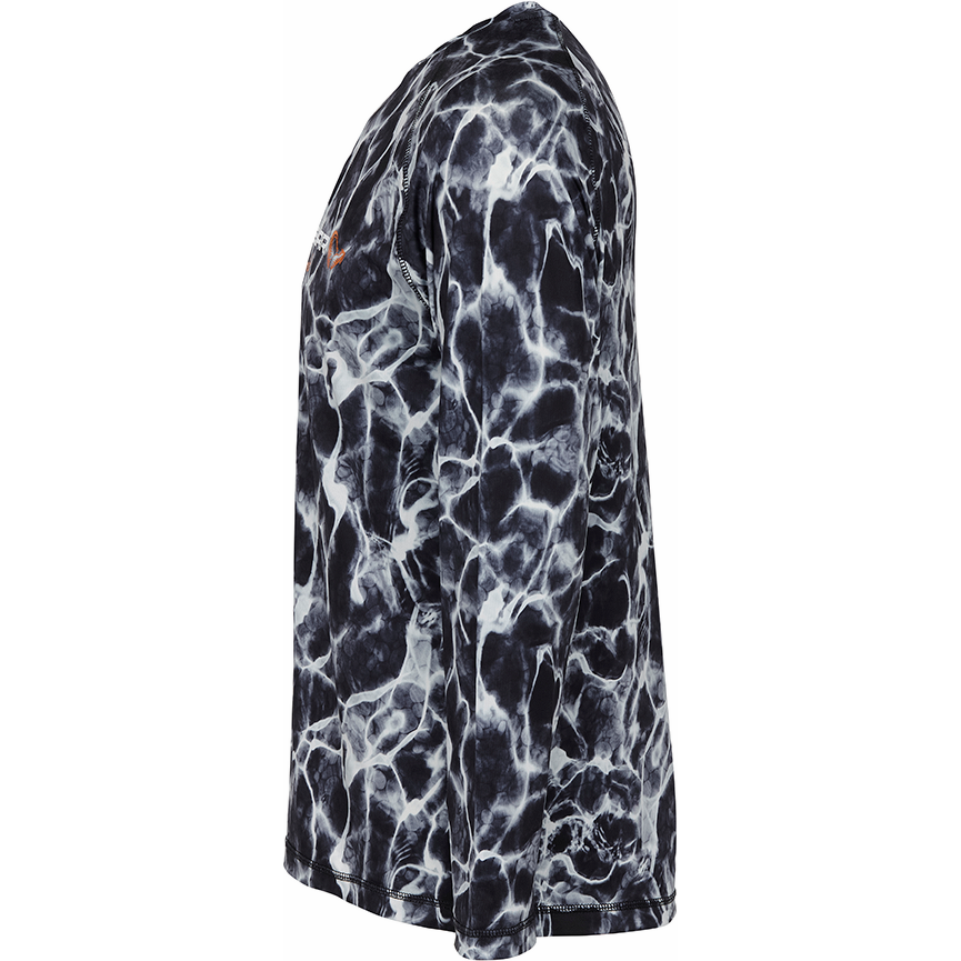 BLUZA SAVAGE GEAR NIGHT UV LONG SLEEVE BLACK WATERPRINT MARIME L