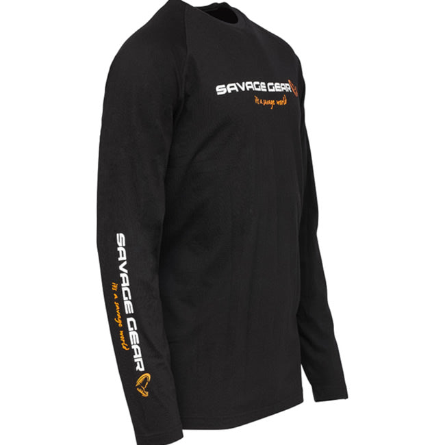 BLUZA SAVAGE SIGNATURE LOGO LONG SLEEVE BLACK CAVIAR