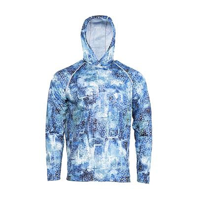 BLUZA UV FHM Mark Hoodie PRINT AQUA BLUE