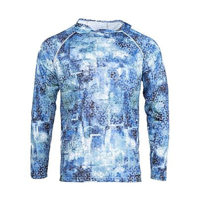 BLUZA UV FHM Mark Hoodie PRINT AQUA BLUE