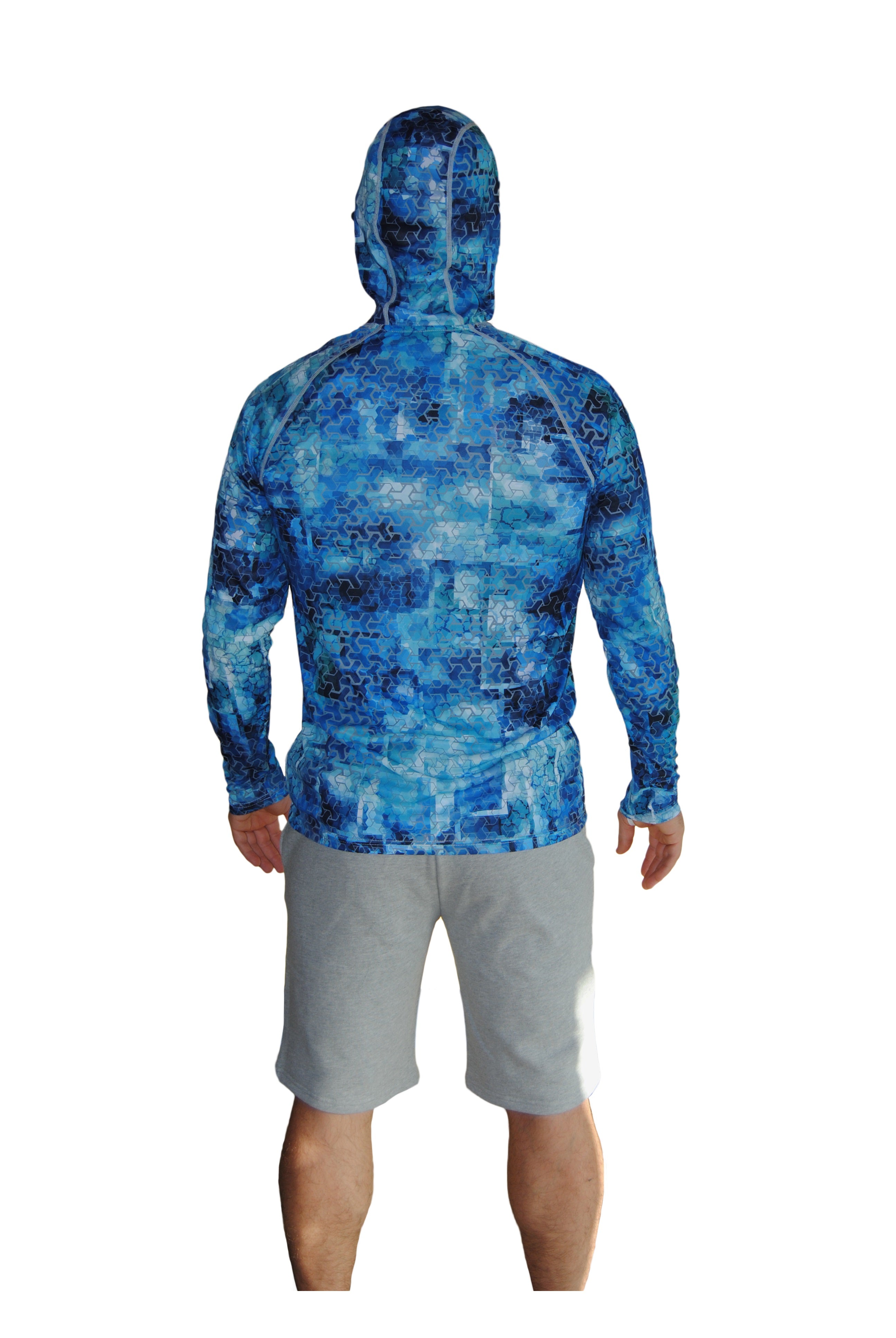 BLUZA UV FHM Mark Hoodie PRINT AQUA BLUE