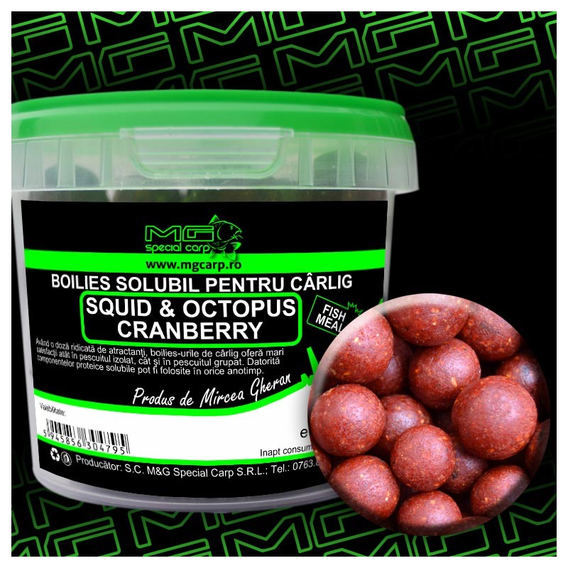 BOILIES CARLIG MG SPECIAL CARP Solubile Squid Octopus Cranberry EA (14-16-18mm) 200gr