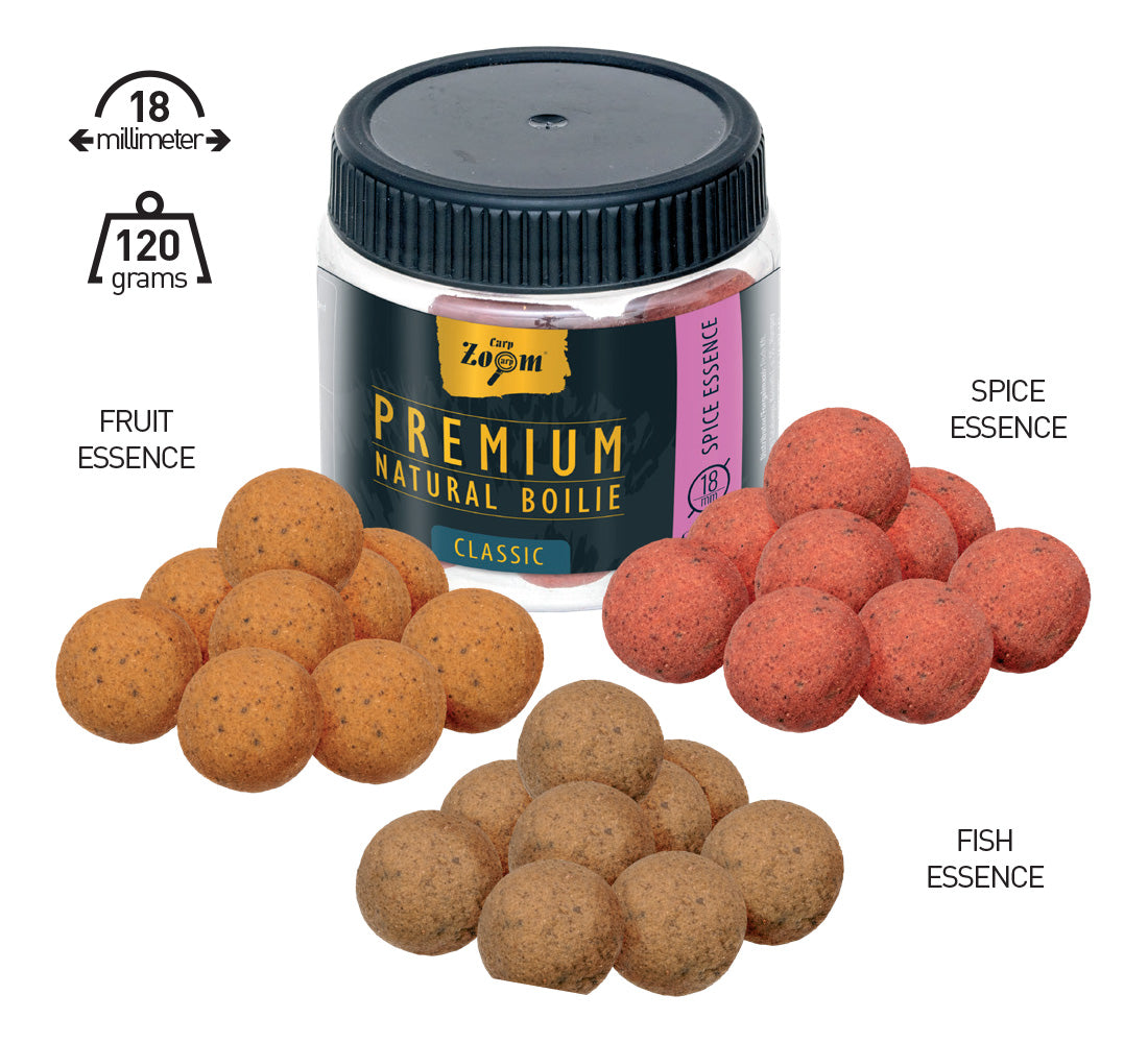 BOILIES CARP ZOOM PREMIUM NATURAL CLASSIC 18mm 120gr Fruit Essence