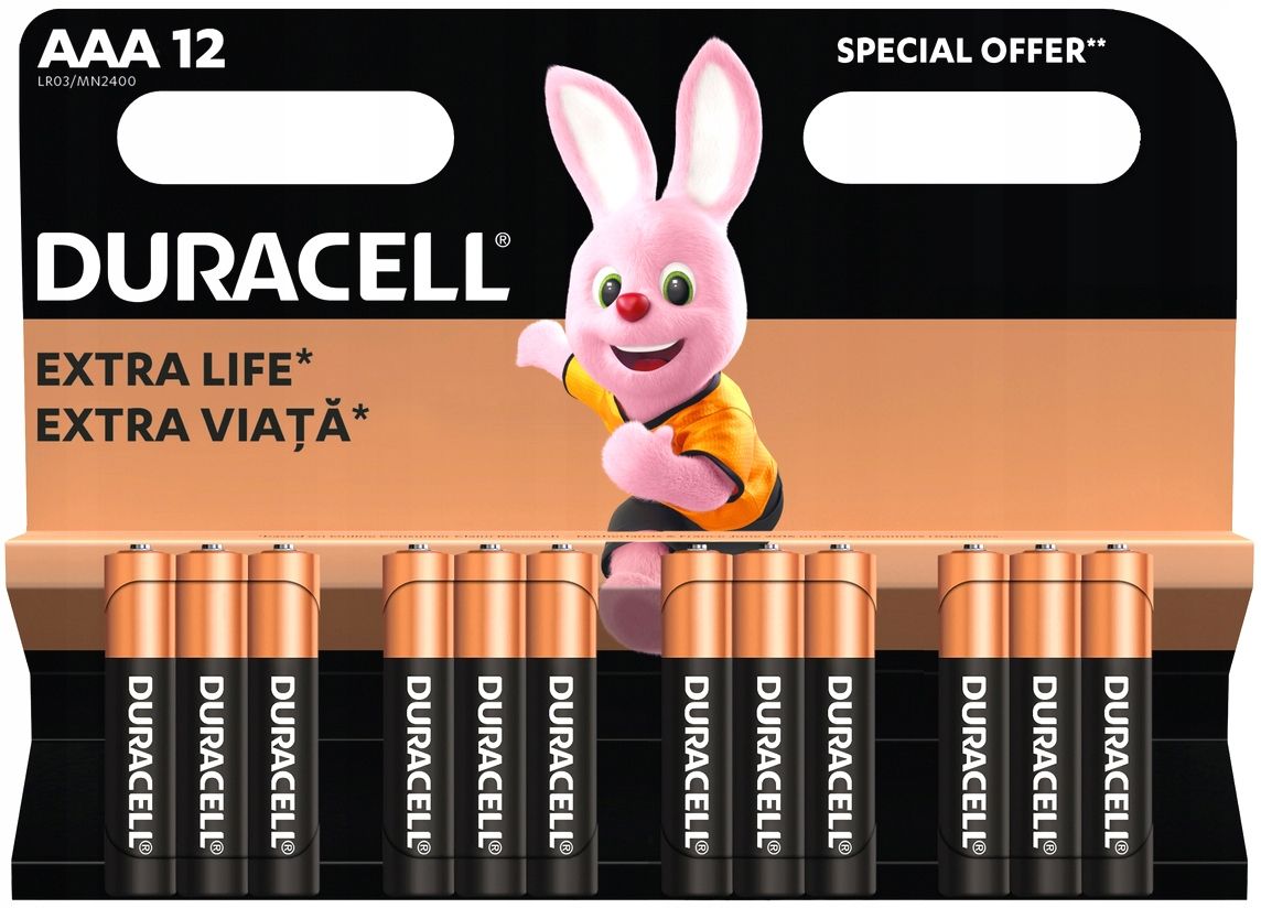 Baterii DURACELLE AAA Alkaline 1.5V, 12buc/pac