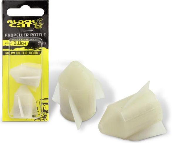 Black Cat Propeller Rattle Rotates Catfish Accessories, Glow, 3cm, 2buc/pac