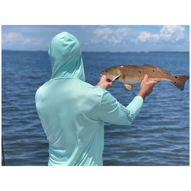 Bluza Flying Fisherman Built for Water Performance Hoodie Tee Silver