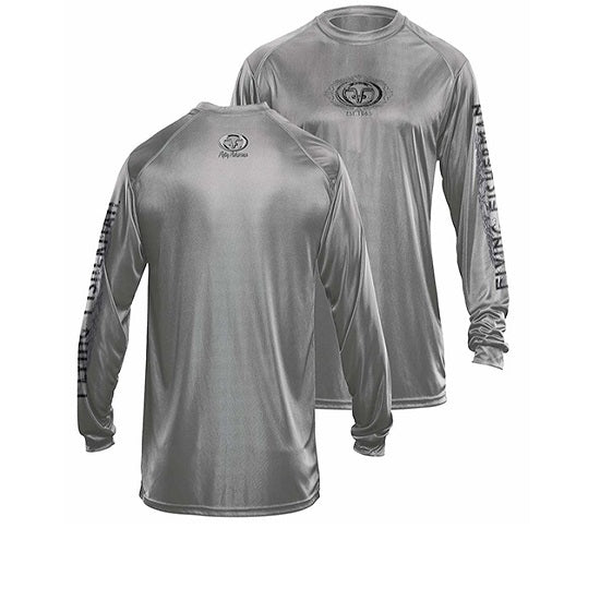 Bluza Flying Fisherman Logo Performance Grey Long Sleeve Tee