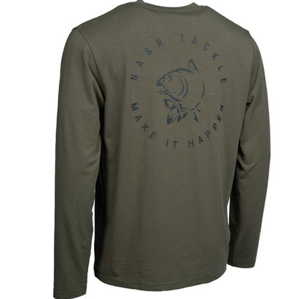 Bluza NASH Make It Happen Carp Logo Long Sleeve T Shirt Green