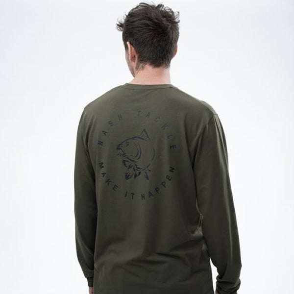 Bluza NASH Make It Happen Carp Logo Long Sleeve T Shirt Green