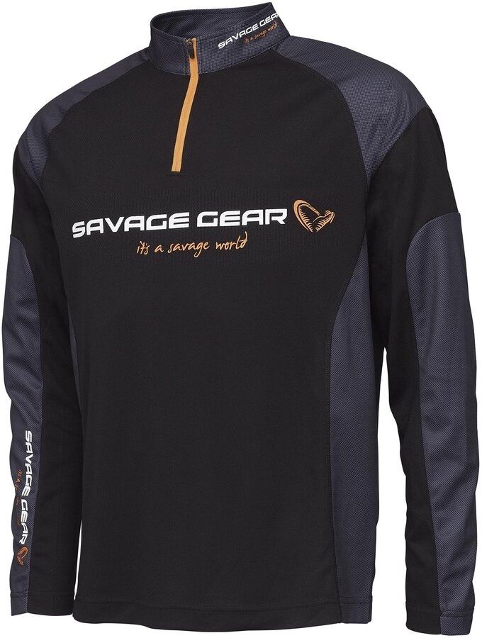 Bluza SAVAGE GEAR Tournament Gear 1/2 Zip, Black INK
