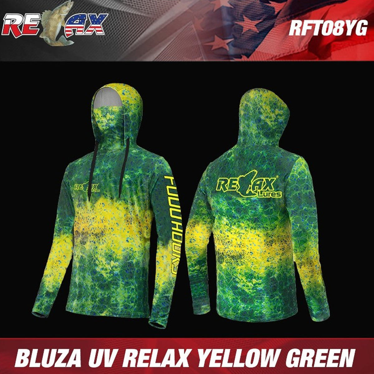 Bluza UV RELAX Blue Wave UPF 50+, Camo Green