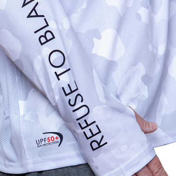 Bluza UV RTB REFUSE TO BLANK Long Sleeve Hoodie UPF 50+, Light Camo Grey