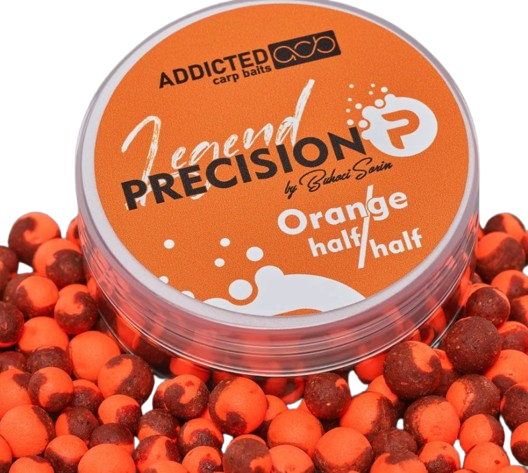 Boilies ADDICTED Carp Baits Precision Legend Half &amp; Half, Orange, 8-10mm, 40g