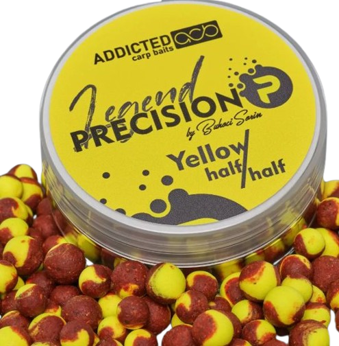 Boilies ADDICTED Carp Baits Precision Legend Half &amp; Half, Yellow, 8-10mm, 40g