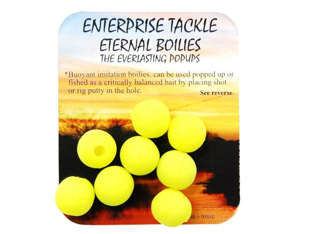 Boilies Artificial Flotant Enterprise Tackle Eternal Boilies Yellow Fluoro 12mm 8buc/plic