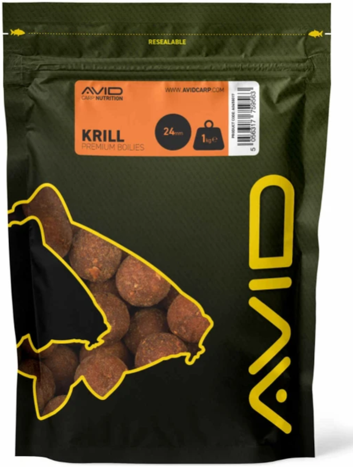 Boilies Avid Premium Krill 1kg
