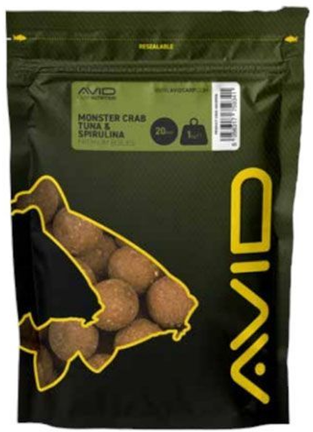 Boilies Avid Premium Monster Crab Tuna Spirulina 1kg